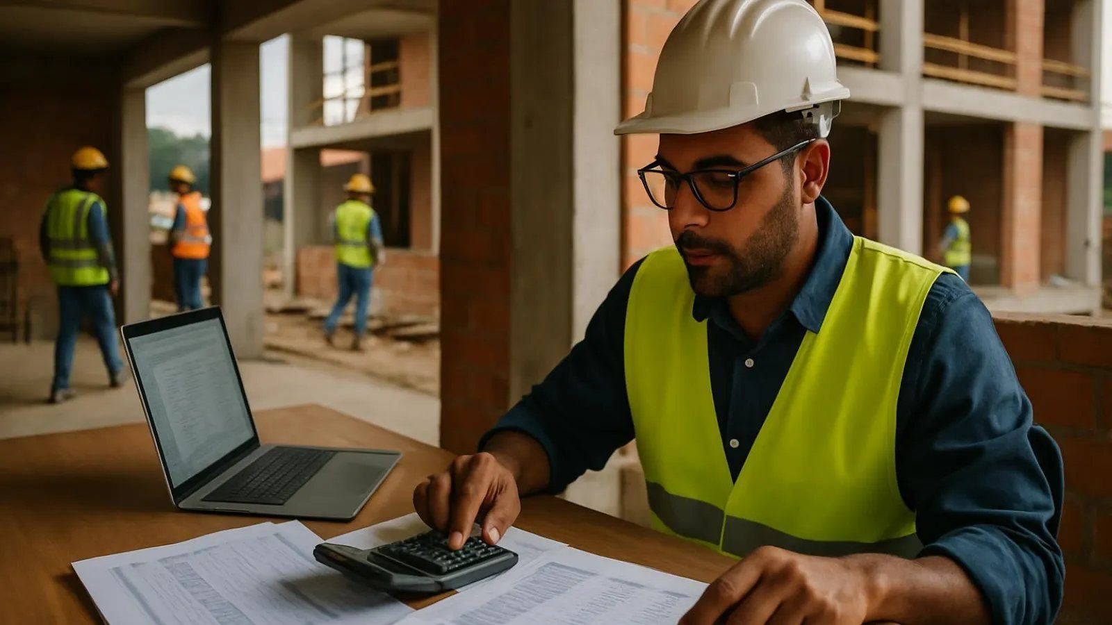 Gestor financeiro analisando o caixa da construtora