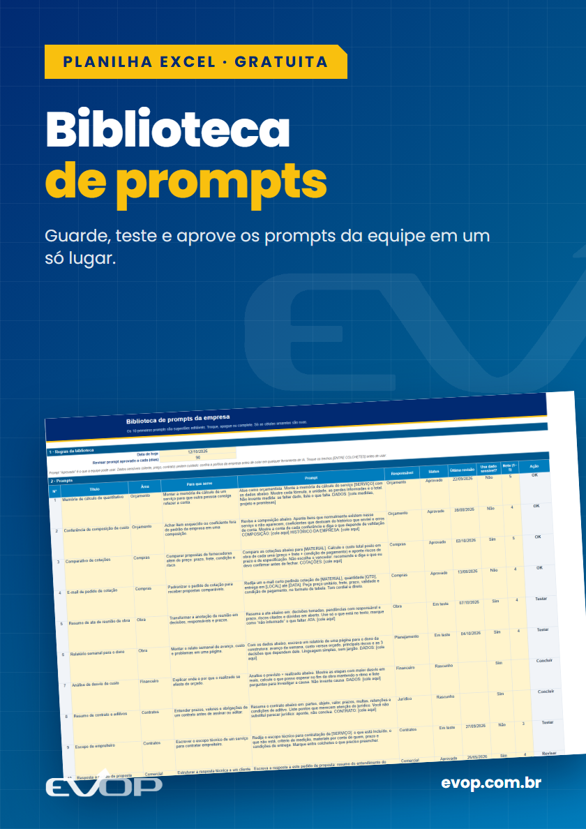 Capa do material: Biblioteca de prompts da empresa