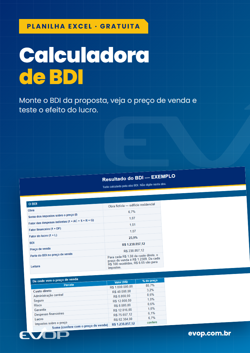 Capa do material: Calculadora de BDI