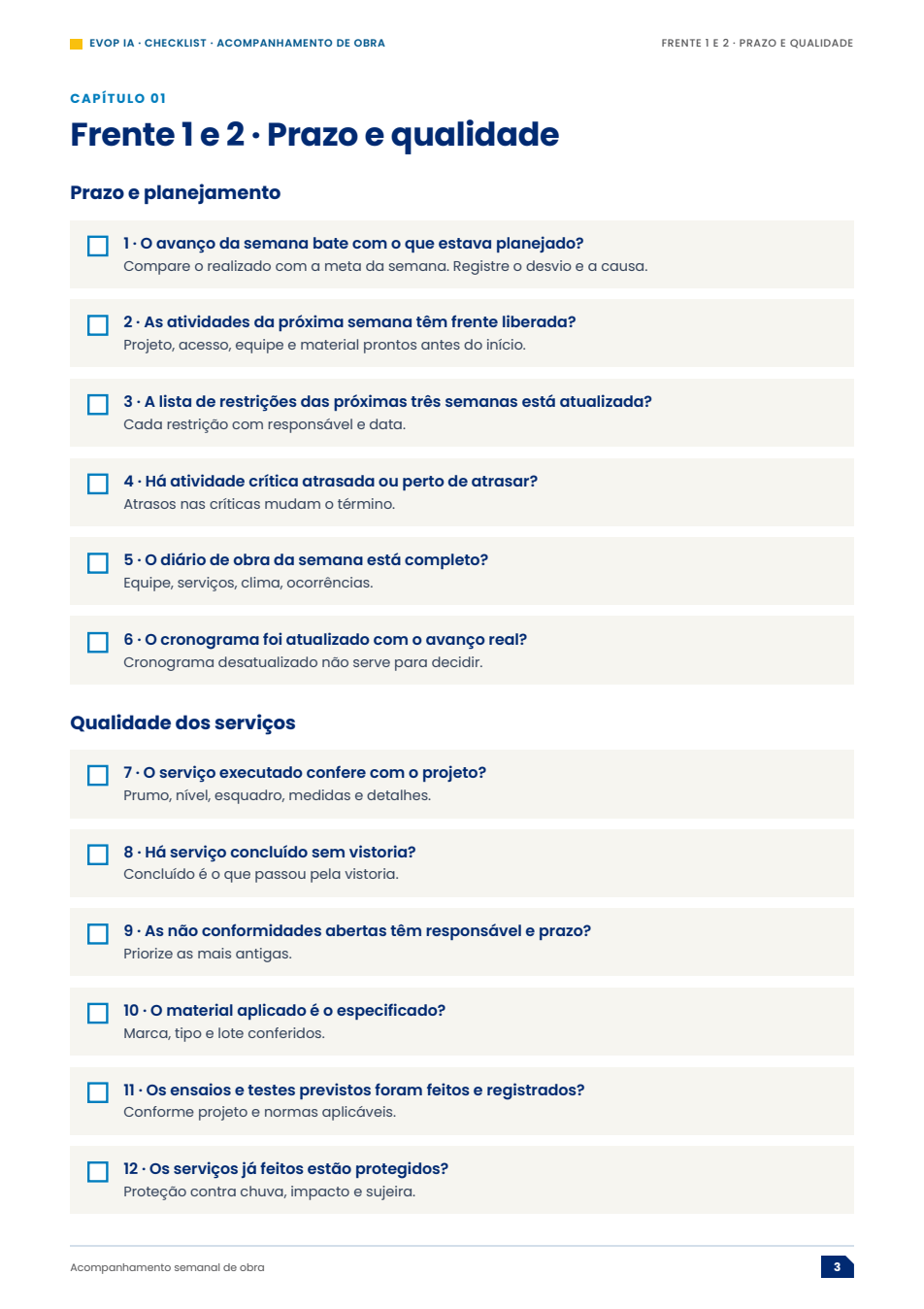 Página de exemplo do material