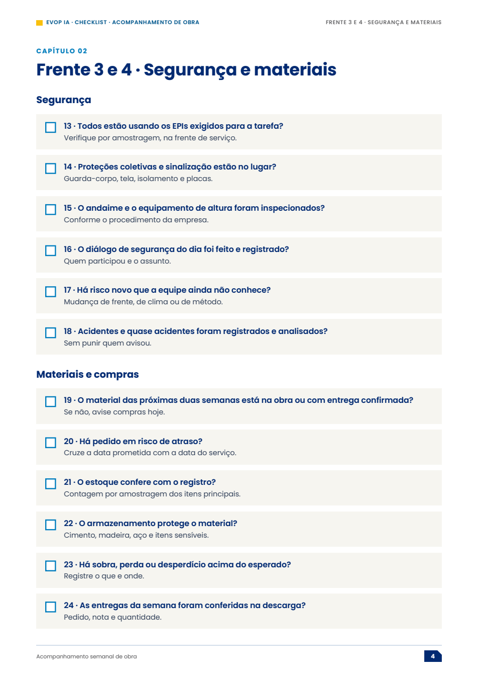 Página de exemplo do material