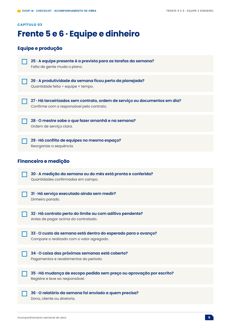 Página de exemplo do material