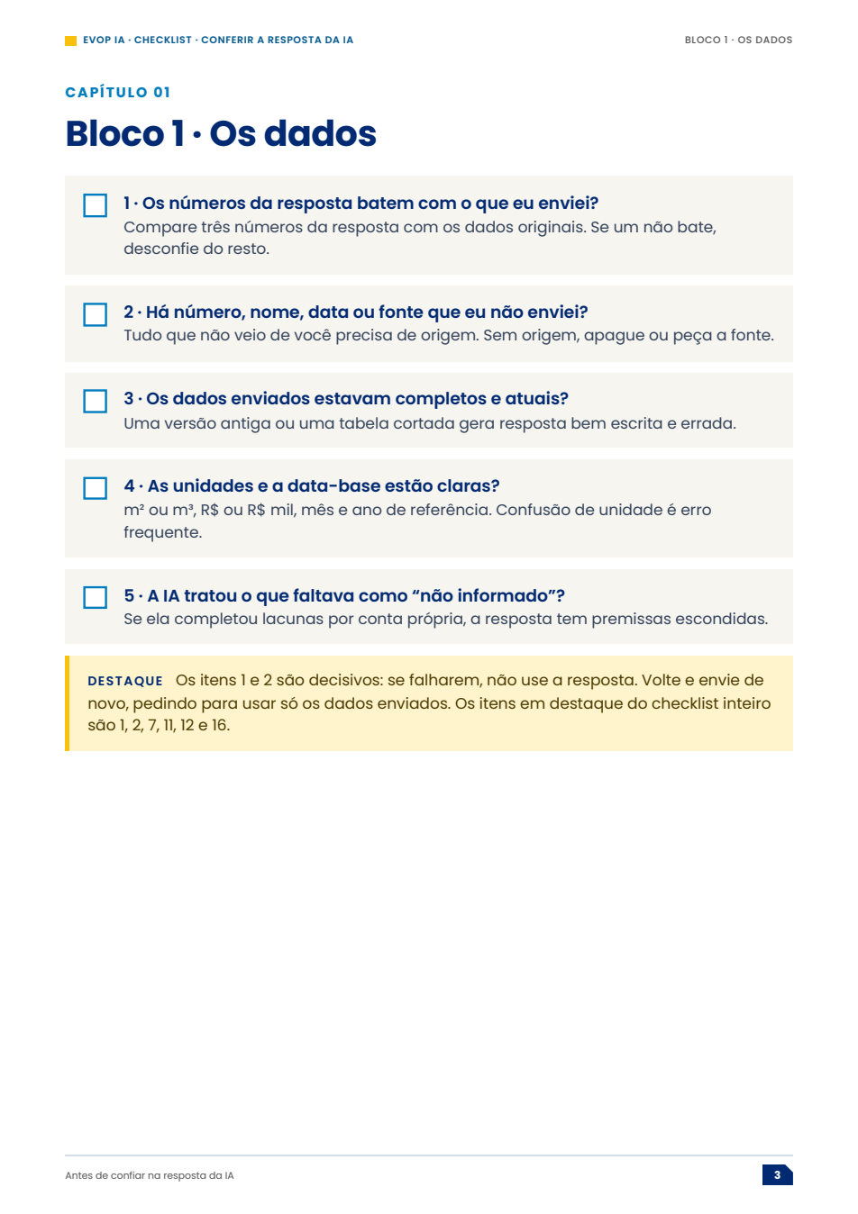 Página de exemplo do material