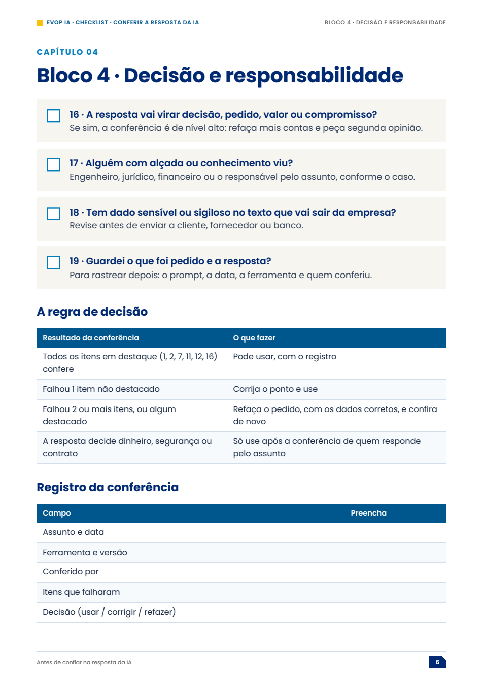 Página de exemplo do material