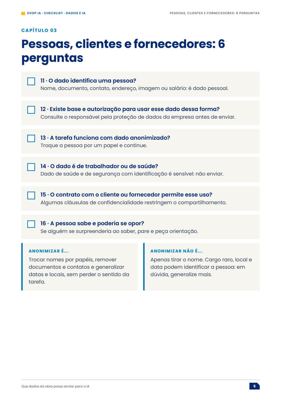 Página de exemplo do material