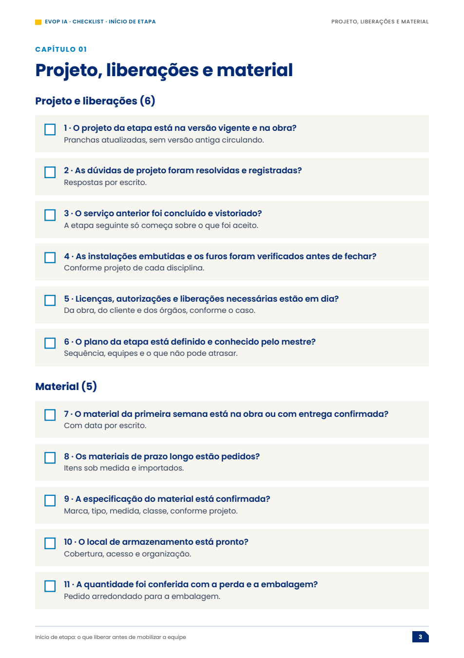 Página de exemplo do material