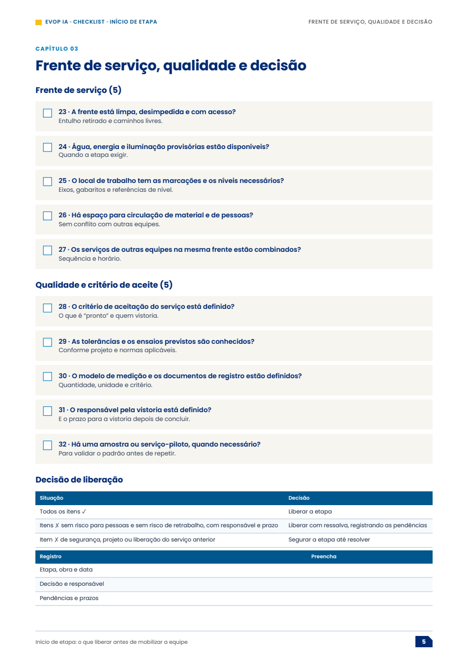 Página de exemplo do material