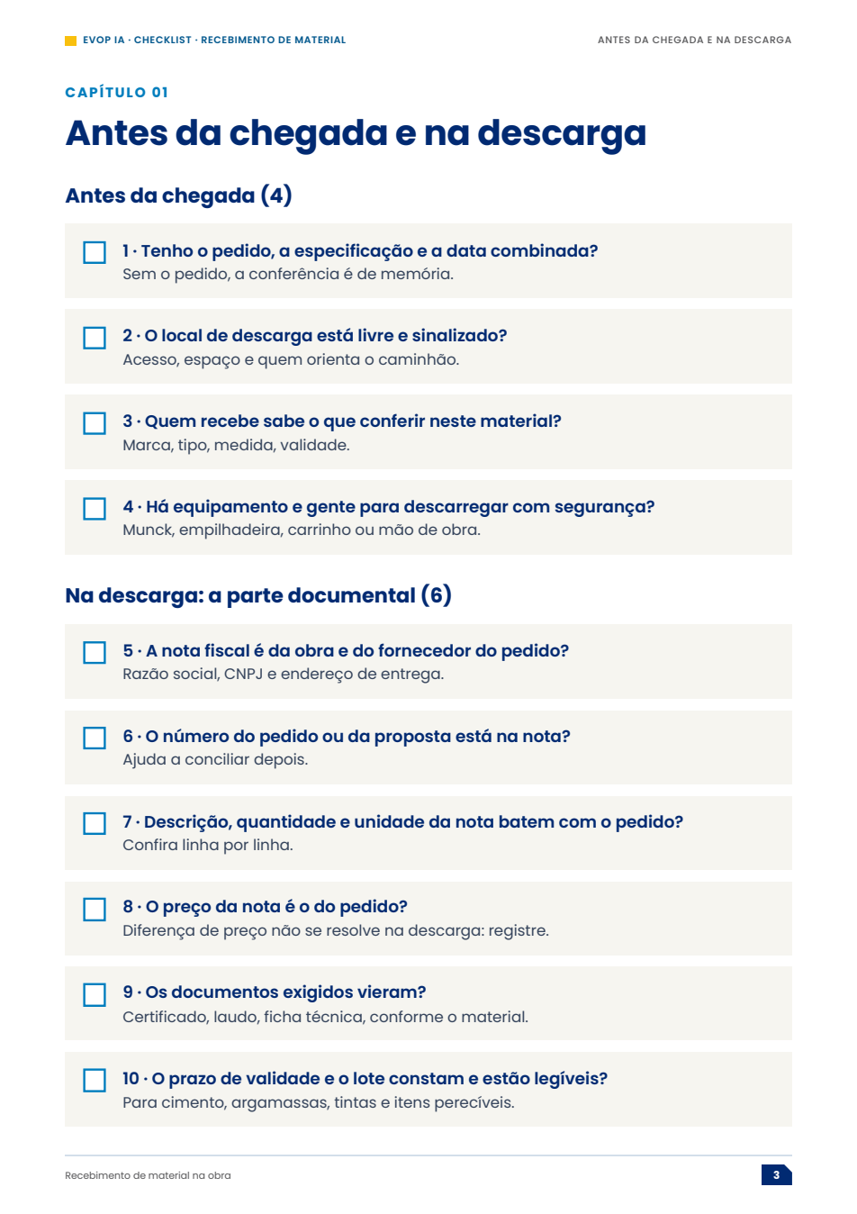 Página de exemplo do material