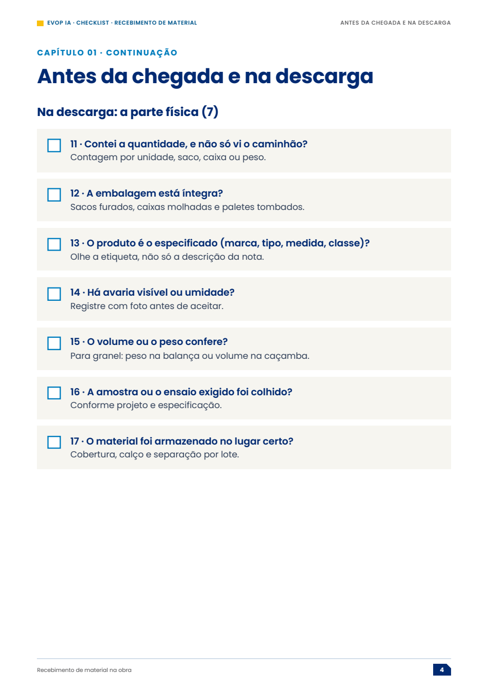 Página de exemplo do material