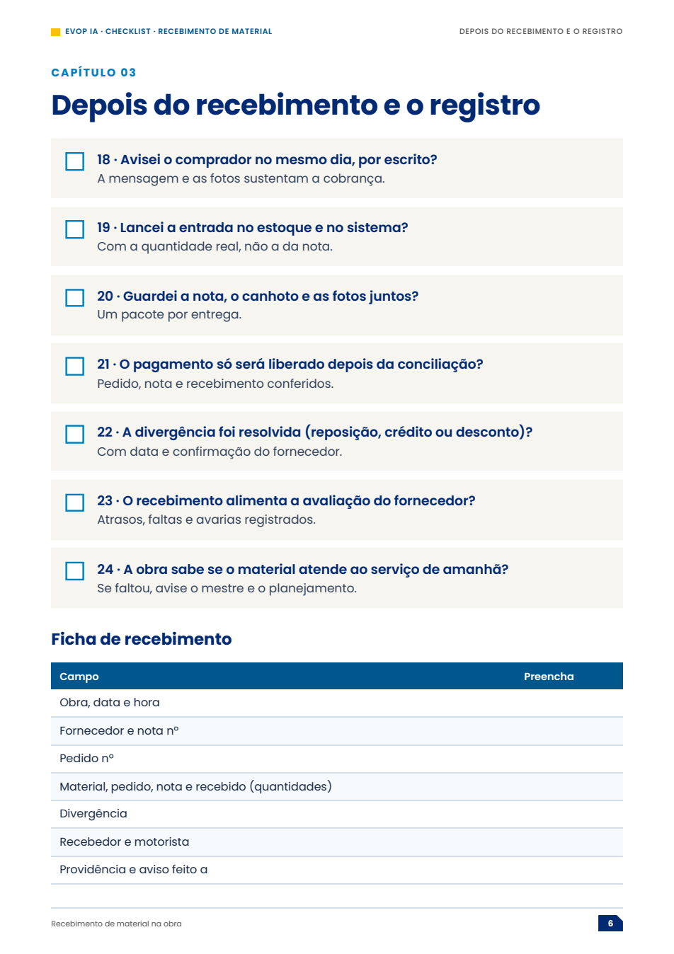 Página de exemplo do material