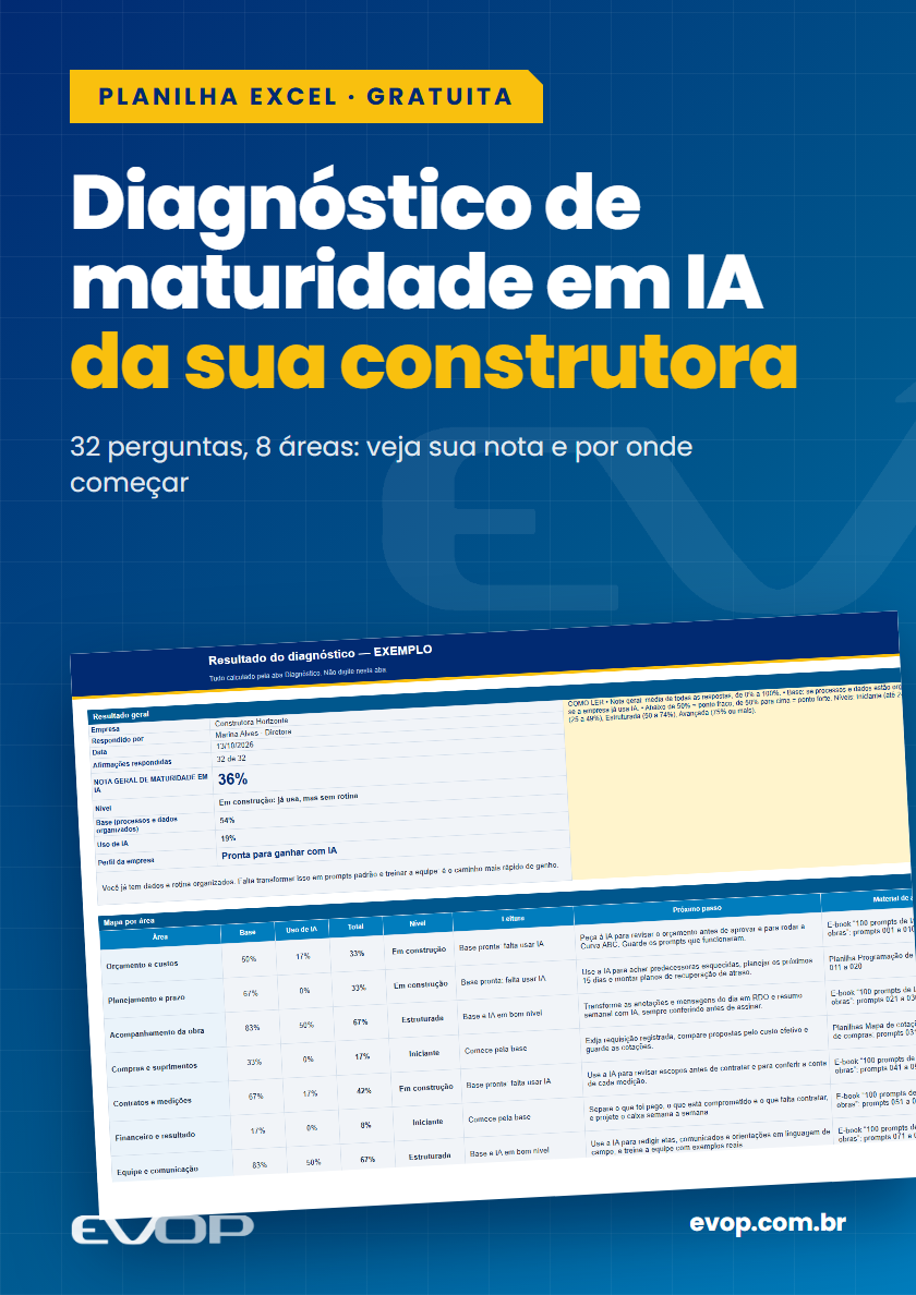 Capa do material: Diagnóstico de maturidade em IA da construtora