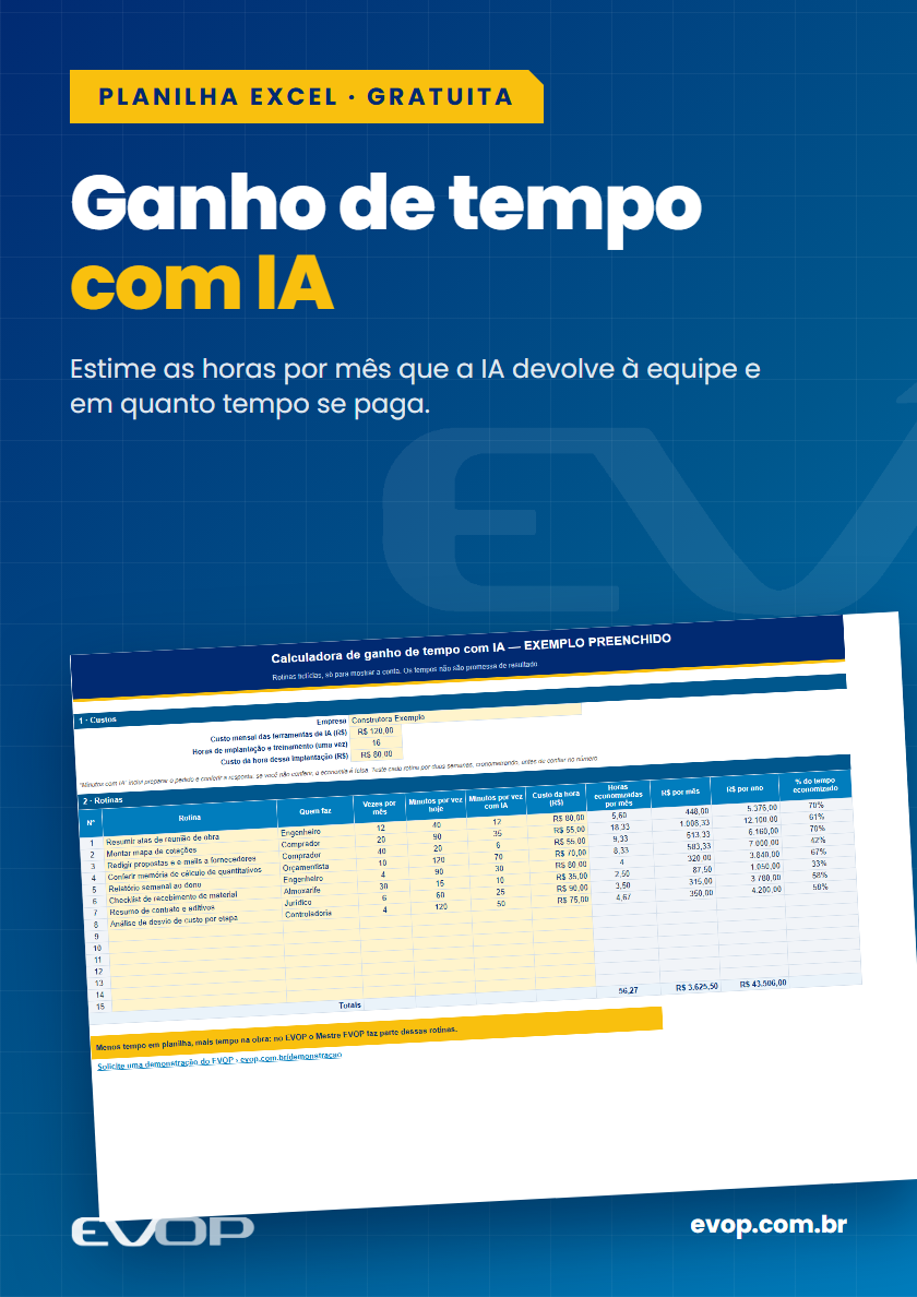 Capa do material: Calculadora de ganho de tempo com IA