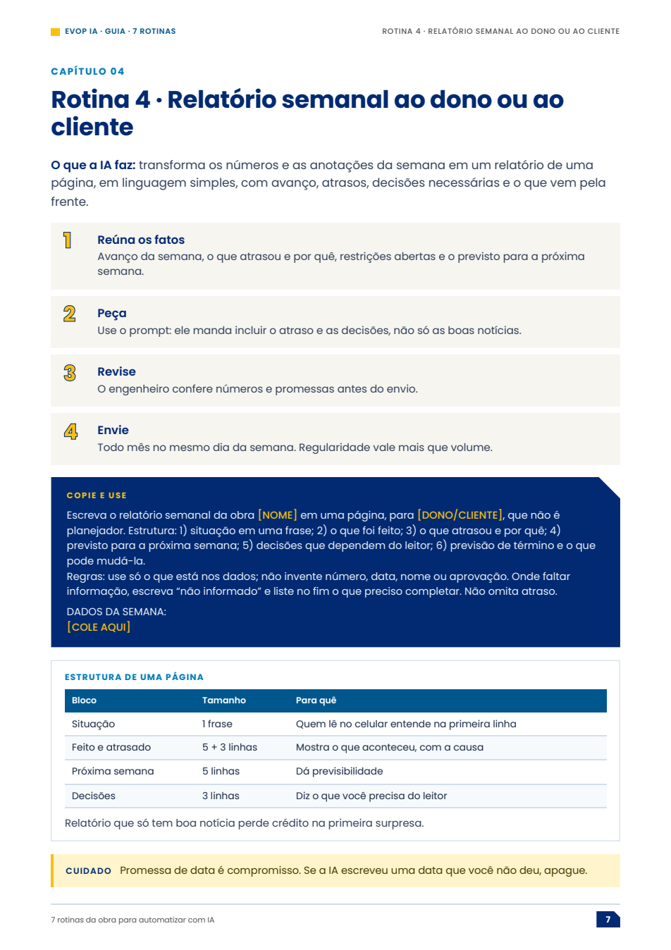 Página de exemplo do material