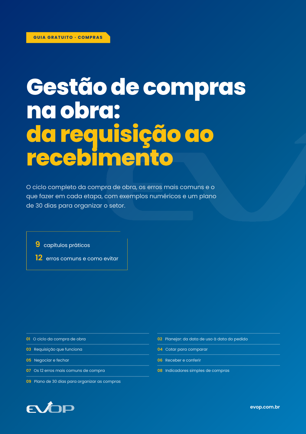 Capa do material: Gestão de compras na obra: da requisição ao recebimento