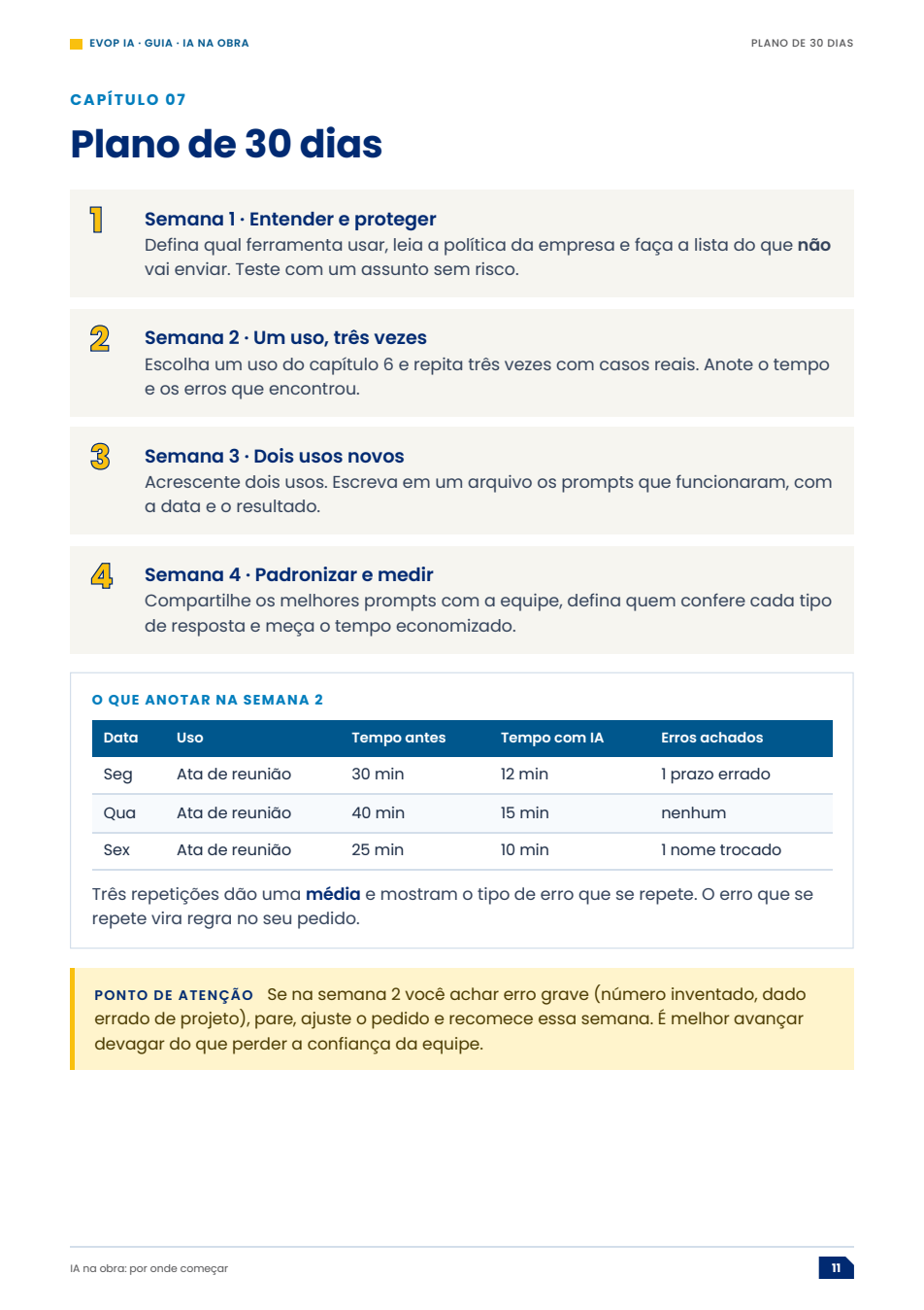 Página de exemplo do material