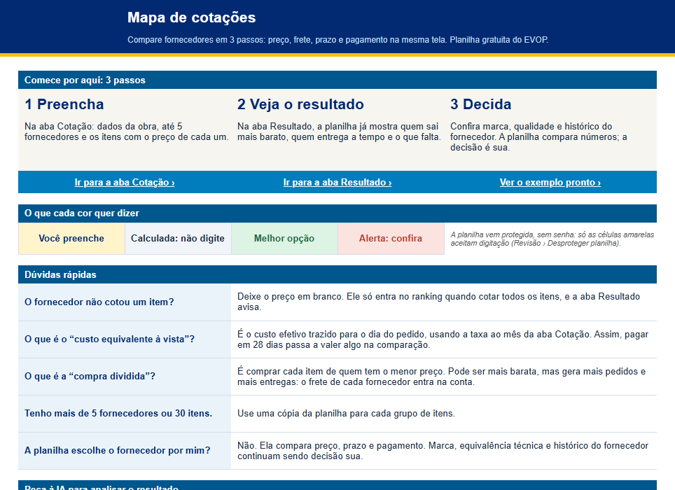 Página de exemplo do material