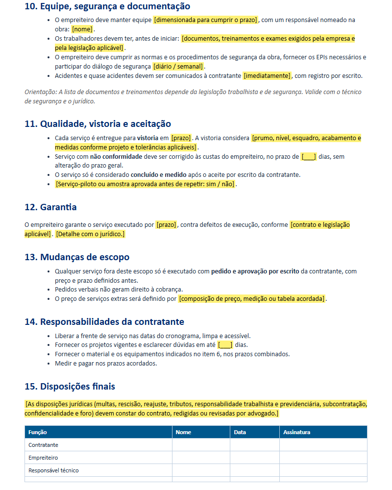 Página de exemplo do material