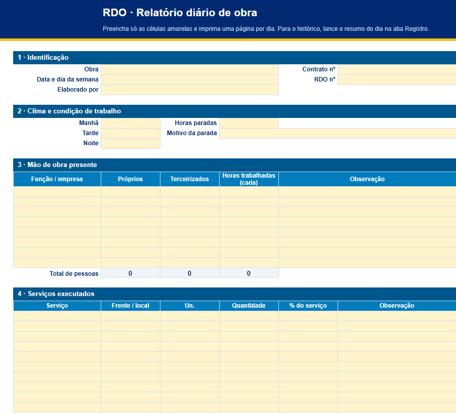 Página de exemplo do material
