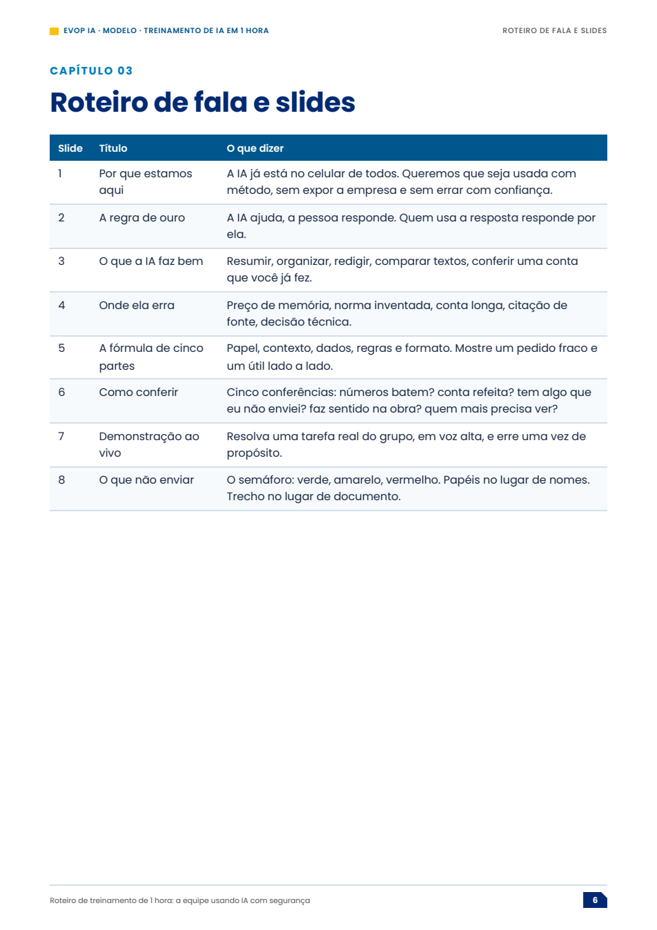 Página de exemplo do material