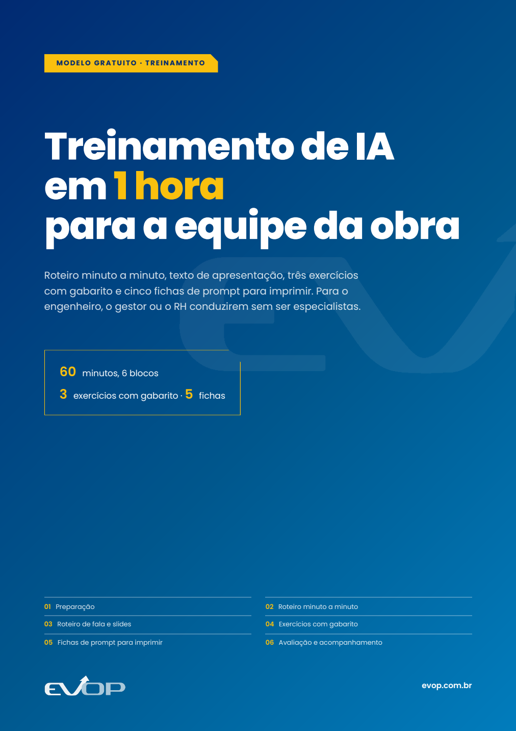 Capa do material: Roteiro de treinamento de 1 hora para a equipe usar IA