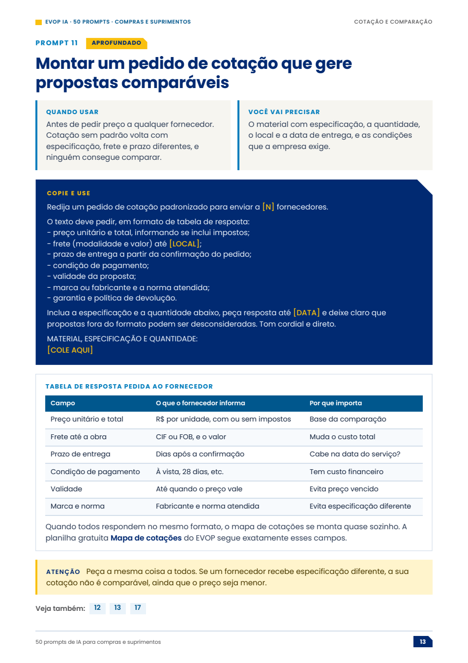 Página de exemplo do material