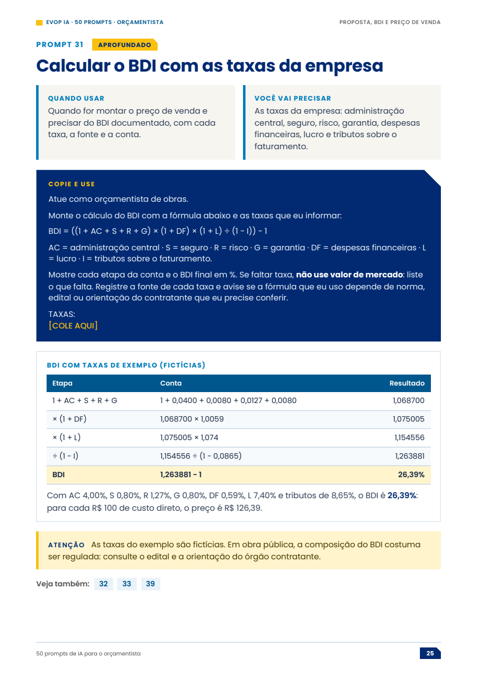 Página de exemplo do material